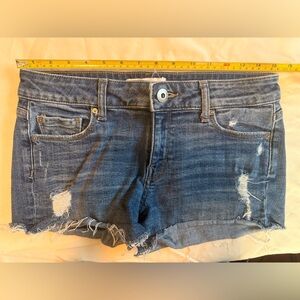 DL1961 Distressed Blue Denim Shorts